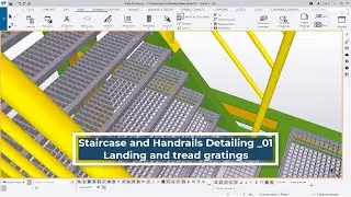 Staircase and Handrails Detailing _01 Landing and tread gratings in Tekla Structures