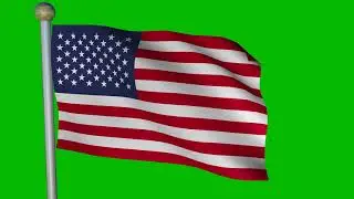 USA Flag #1 - 4K Green screen FREE high quality effects