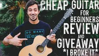 CHEAP GUITAR FOR BEGINNERS... WORTH IT?? | Donner Guitar Review + GUITAR GIVEAWAY