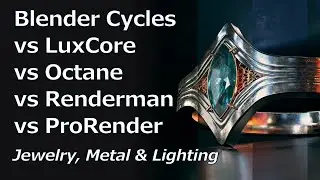 Blender Fantasy Ring Render Comparison | Cycles vs Luxcore vs Octane vs Renderman vs ProRender