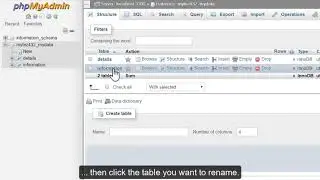 Renaming database tables with phpMyAdmin - HOSTIMUL