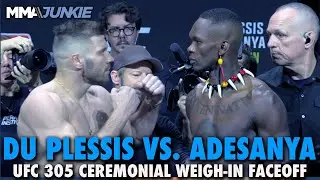 Dricus Du Plessis, Israel Adesanya Intense at Final Faceoff | UFC 305 | Ceremonial Weigh-In