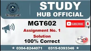 MGT602 Assignment 1 Solution Spring 2023, MGT602 Assignment 1 solution 2023, MGT602 assig 1 solution
