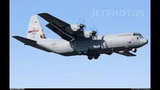 The Noisy U.S Air Force Lockheed C-130J-30 Super Hercules flying overhead directly at 23,000 ft