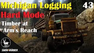 Timber At Arms Reach ⚠️ SnowRunner Hard Mode ⚠️ Michigan Logging