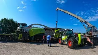 Доставка комбайну CLAAS JAGUAR 950 - вигрузка комбайну на майданчику в Полтаві - Клаас Ягуар 950