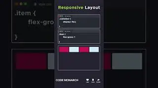 Master CSS Responsive Layout: Flex Wrap & Flex Grow Explained! #css #tipsandtricks #codemonarch