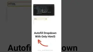 Auto fill dropdown using pure html5 |#html5, #shorts