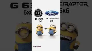 ford velociraptor 6x6 vs Brabus 6x6 minions style funny