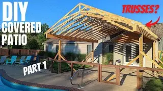 DIY Covered Patio | P1: Building A Roof To Cover My Concrete Patio | Foundation, Framing & Roofing