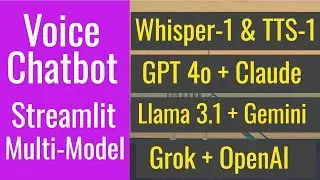 Openai Multi-Model Voice Chatbot - Langchain, Whisper, TTS, Grok, Llama 3.1, Claude Sonet 3.5 GPT 4o