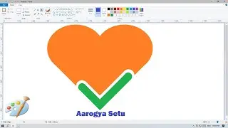 How to draw Aarogya Setu Logo in Ms Paint | Easy step | 