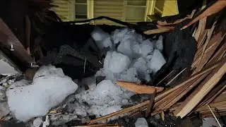 Large chunk of ice crashes through familys roof in Paterson