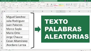 How to create a list of random texts or words in Excel