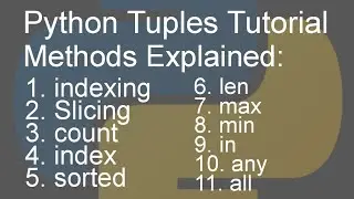 Tuples In Python, Tuples Methods and Functions | Python Tutorial For Beginners