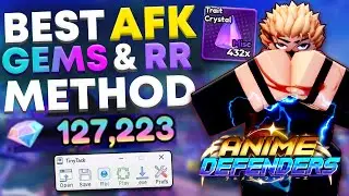 The BEST AFK Gem/Reroll Method In Anime Defenders (TinyTask Download)