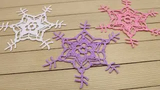 МОТИВ крючком СНЕЖИНКА мастер-класс по вязанию    How To Crochet a Snowflake