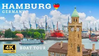 4K Boat Tour Hamburg, Germany  🇩🇪  l Port Boat Trip