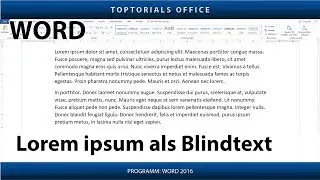 Lorem ipsum Blindtext in Word