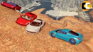 GTA 4 Cliff Drops Crashes with Real Cars mods #30