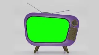 purple tv with green screen