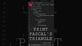 🔴How to print PASCAL’s TRIANGLE #shorts #howto #coding #youtubeshorts #pascalstriangle #cpp