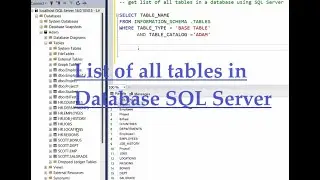 How to get list of all tables in database SQL Server
