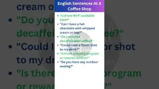 English Sentences At A Coffee Shop | Daily Use English Sentences 