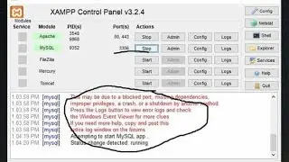 APACHE XAMP SERVER MYSQL NOT STARTING || FIX PROBLEM ||