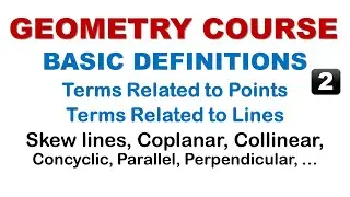 Geometry Basic Definition 2, points, line and related terms | Coplanar, Collinear, Concyclic, Skew