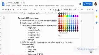 CSS3 Activité 2.2 exercice 3 Combinateurs