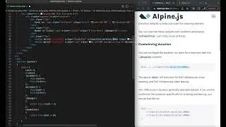 x-transition Alpine Js