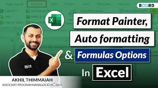 Format Painter, Auto Formatting & Formulas Options In Excel  | Introduction to Excel