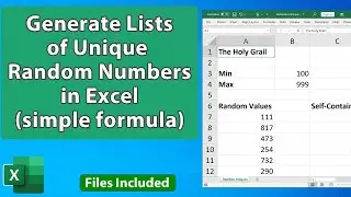 Generate a Unique List of Random Numbers in Excel With a Simple Formula