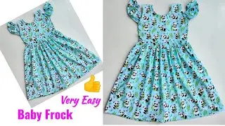 Baby frock cutting and stitching | Cold Sleeve Baby Frock cutting and stitching