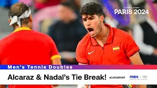 TIE-BREAK! Carlos Alcaraz and Rafael Nadal during Olympic Doubles Debut 🔥 #Paris2024