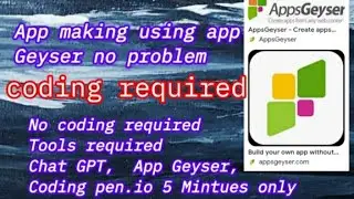 Building an App with ChatGPT on CodePen&App Geyser | 14-2-2025 #chatGpt #codepen #AppGeyser @BotARUX