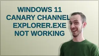 Windows 11 Canary Channel: explorer.exe not working