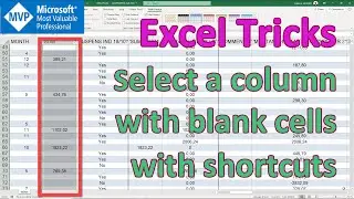 Excel tricks - Select column with blank cells with F8 and F5