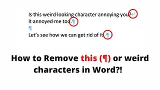 How to hide WEIRD Characters ¶ from Microsoft Word Document ?!