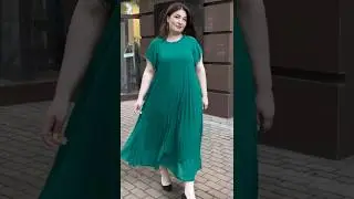 Gorgeous Half Sleeves Plus Size Green Party Outfit 