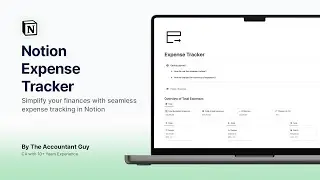 Notion Expense Tracker | Personal Finance Tracker in Notion