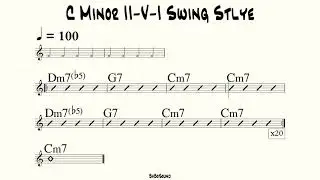 C Minor II-V-I (2-5-1) Swing Style Backing Track (BPM 100)