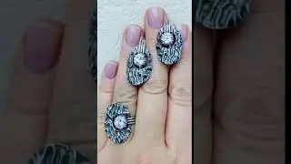 Кольцо и серьги из серебра Мальва. Завод  Циркон.