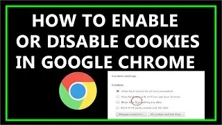 How To Enable or Disable Cookies In Google Chrome ?