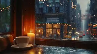 New York Coffee Shop Atmosphere: Rainfall and Distant Thunder for Focus and Relaxation