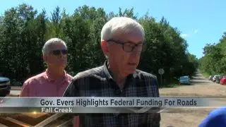 Gov. Tony Evers highlights federal funding for roads in Fall Creek