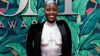 Lupita Nyong'o dons molded breastplate at the 2023 Tony Awards