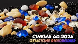 Extremely Fast Gemstones / Stones Rigid Body Simulations in Cinema 4D 2024