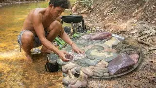 Cooking Wilderness Food - Cooking Cow Dung With Cow's Intestine Recipe